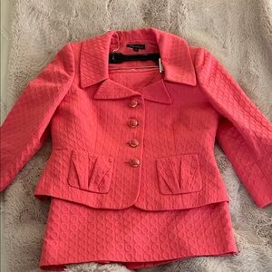 Tahari Vibrant Pink Blazer with Textured Design